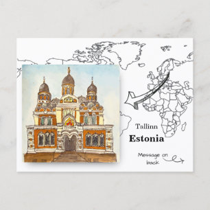 Carte Postale Cathédrale Alexandre Nevski, Tallinn Estonie