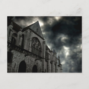Carte Postale cathédrale avec ciel dramatique