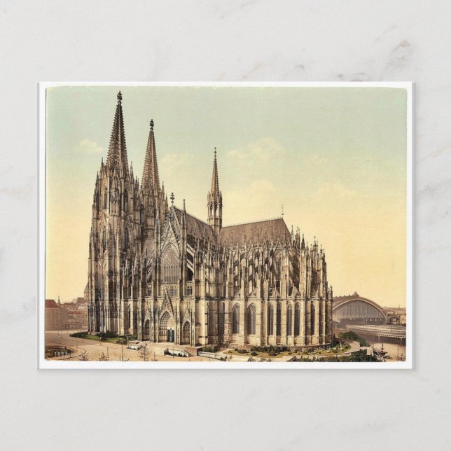 Carte Postale Cathédrale, côté, Cologne, Rhin, Allemagne ou (Devant)