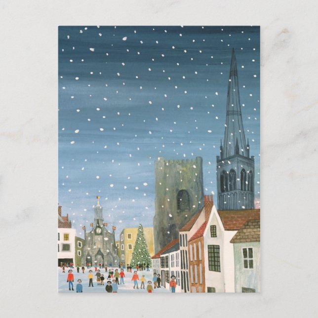 Carte Postale Cathédrale De Chichester Une Scène De Neige (Devant)