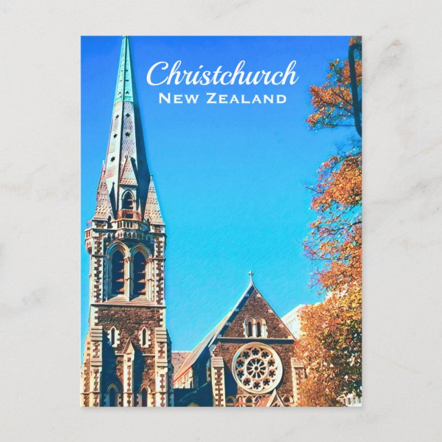Carte Postale Cathédrale de Christchurch Voyage Nouvelle-Zélande (Devant)