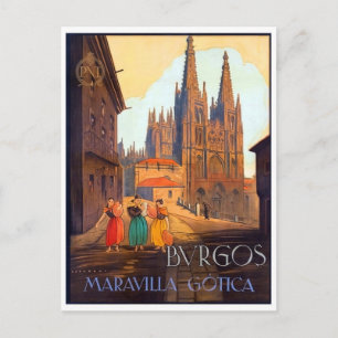 Carte Postale cathédrale de la ville de Burgos, trois femmes dan