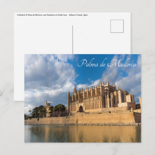 Carte Postale Cathédrale de Palma de Majorque à l'heure dorée
