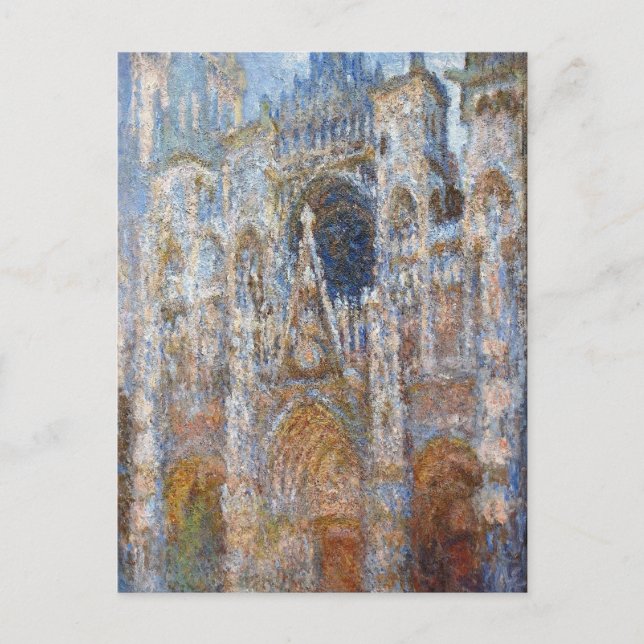 Carte Postale Cathédrale de Rouen, Magie en Bleu par Claude Mone (Devant)