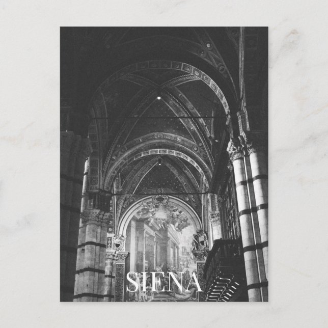 Carte Postale Cathédrale de Sienne en Italie BW (Devant)