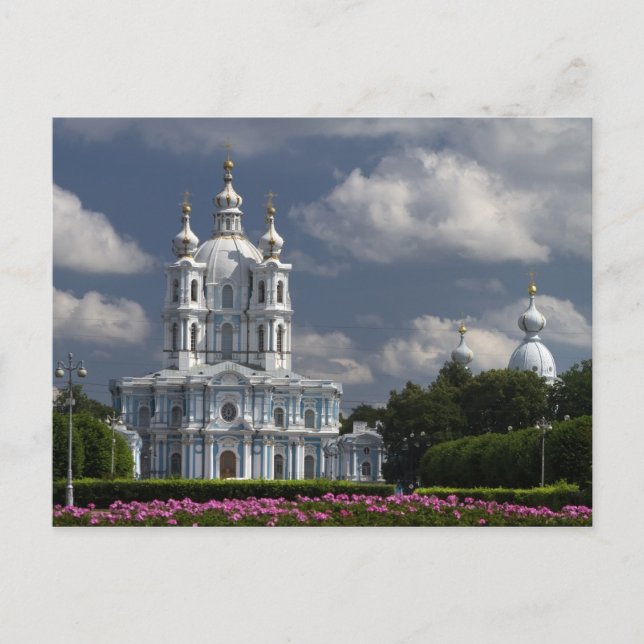 Carte Postale Cathédrale de Smolny à Saint-Pétersbourg, Russie (Devant)