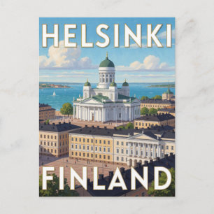 Carte Postale Cathédrale d'Helsinki Finlande Scène de voyage bal