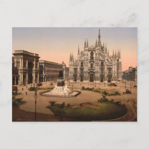 Carte Postale Cathédrale et Piazza de Milan, Lombardie, Italie