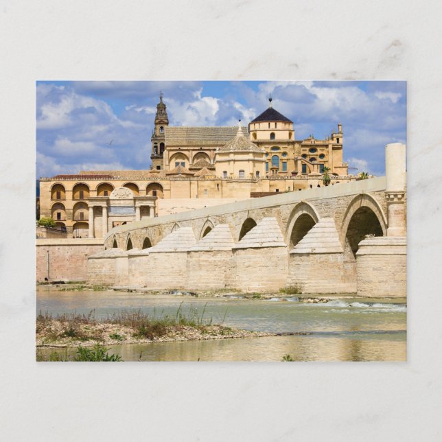 Carte Postale Cathédrale et Pont Romain à Cordoue (Devant)