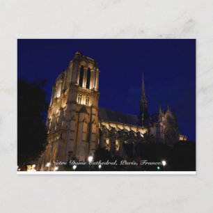 Carte Postale Cathédrale Notre-Dame de nuit, Paris, France