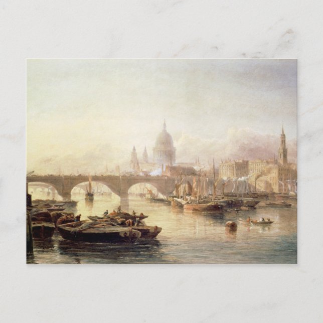 Carte Postale Cathédrale Saint-Paul et pont de Londres (Devant)