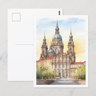 Carte Postale Cathédrale Santiago Espagne Lieu de voyage célèbre