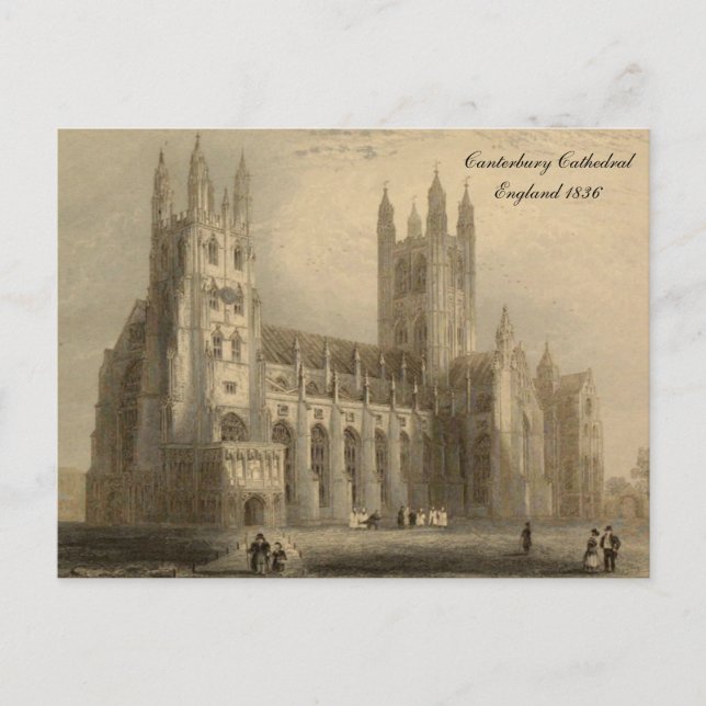 Carte Postale Cathédrales d'Angleterre Série : Canterbury 1836 (Devant)