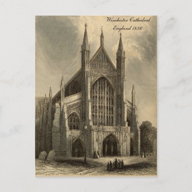 Carte Postale Cathédrales d'Angleterre Série : Winchester 1836 (Devant)