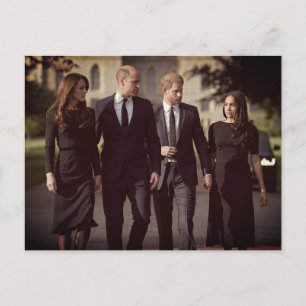 Carte Postale Catherine William Harry Meghan Long Walk 2022