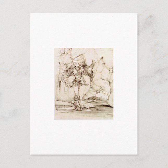 Carte Postale Cavalier de dragon (Devant)