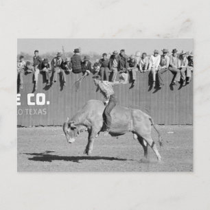 Carte Postale Cavalier de taureau de rodéo, 1940