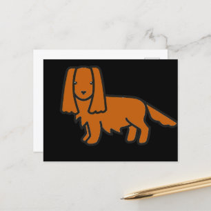 Carte Postale cavalier roi charles spaniel ruby dessin animé