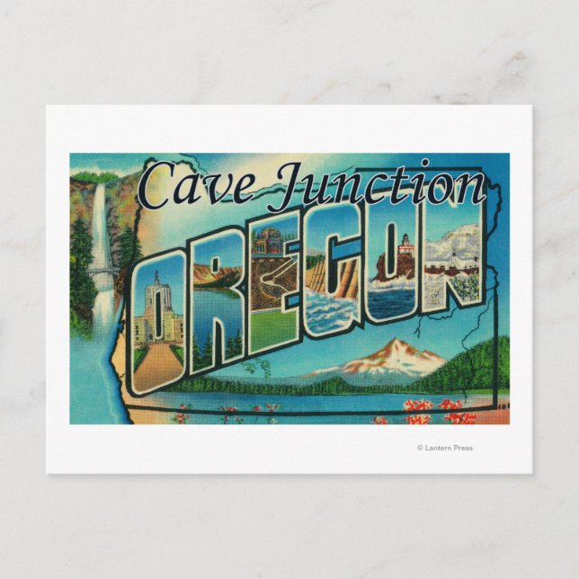 Carte Postale Cave Junction, Oregon - Scènes de grandes lettres (Devant)