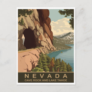 Carte Postale Cave Rock et Lake Tahoe Nevada, Voyage