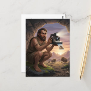 Carte Postale Caveman avec caméra