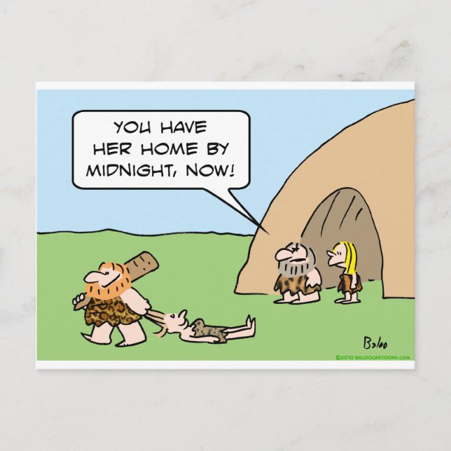 Carte Postale caveman minuit traîner les cheveux (Devant)