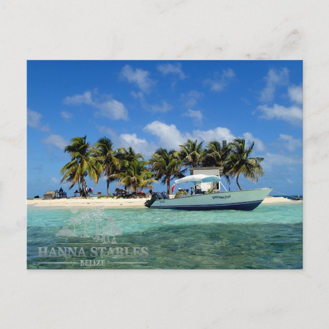 Carte Postale Cayes en soie à réjouissent la broche, Belize (Devant)
