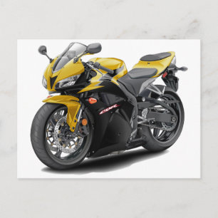 Carte Postale CBR 600 Vélo Jaune-Noir
