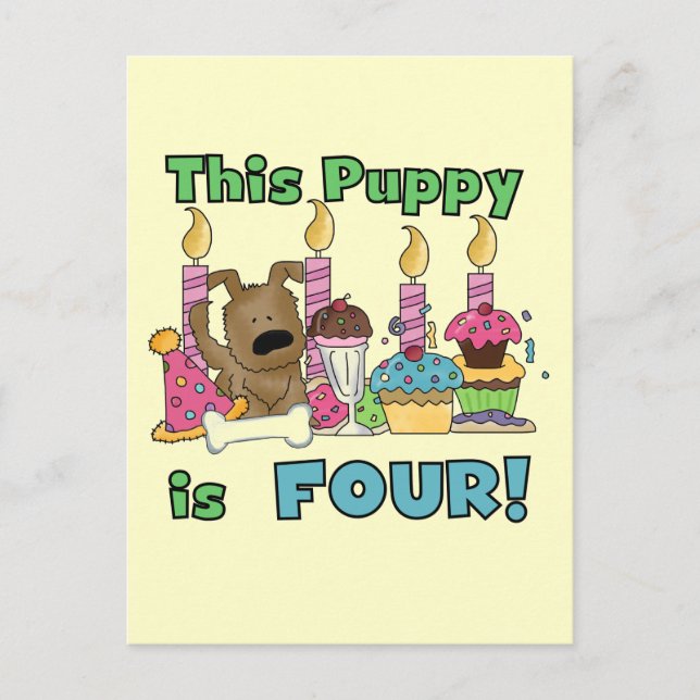 Carte Postale Ce chiot est quatre t-shirts et cadeaux (Devant)