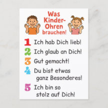 Carte postale « Ce dont les oreilles des enfants o