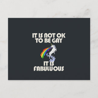 Carte Postale Ce n'est pas acceptable d'être gay. C'est fabuleux