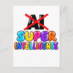 Carte Postale Ce n'est pas l'IA, c'est un design drôle de Super