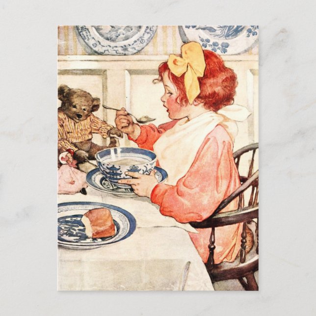 Carte Postale Ce porridge n'est-il pas délicieux, Teddy ? (Devant)
