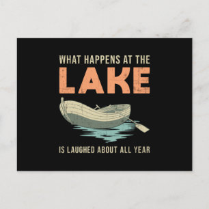 Carte Postale Ce Qui Se Passe Au Lac Bateau À Voile Cadeau