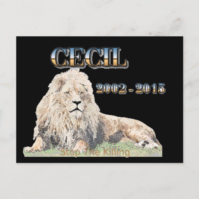 Carte Postale Cecil Le Lion (Devant)