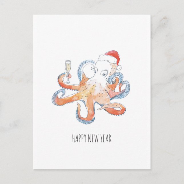 Carte postale "Celebrating octopus" (Devant)