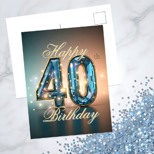 Carte Postale Célébration de 40 ans de naissance avec une pierre
