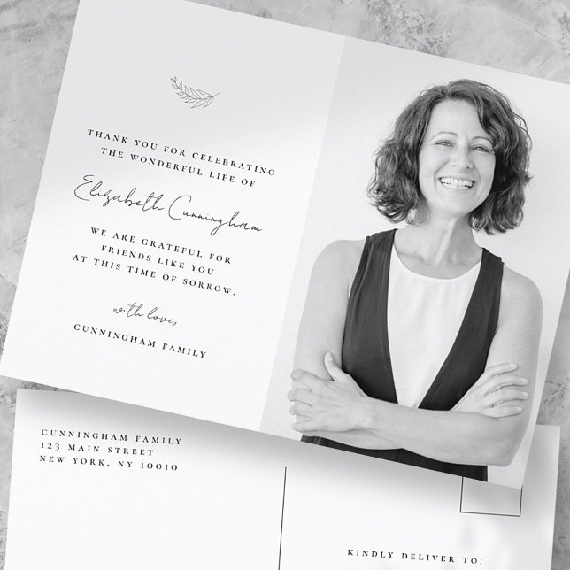 Carte Postale Célébration de la vie photo moderne simple et mini (Créateur téléchargé)