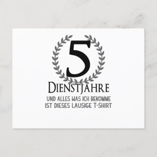 Carte Postale Célébration de l'entreprise Employé 5 ans