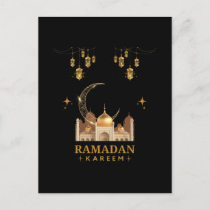 Carte Postale Célébration de Ramadan Kareem à la Florale Dorée