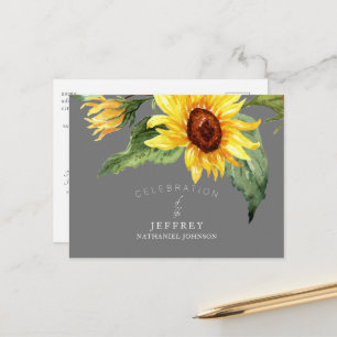 Carte Postale Célébration de tournesol de la vie après la perte