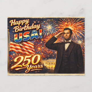 Carte Postale Célébration des 250 ans des États-Unis Abraham Lin