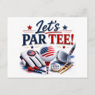Carte Postale Célébration du 14 juillet pour golfeur