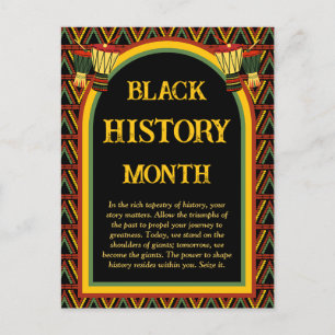 Carte Postale Célébration du Mois de l'histoire des Noirs Motif 