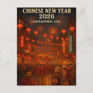 Carte Postale Célébration du Nouvel An chinois 2026 dans le Chin