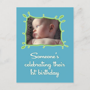 Carte Postale Célébration d'un premier Invitation d'anniversaire
