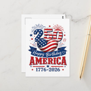Carte Postale Célébration patriotique d'anniversaire America 250