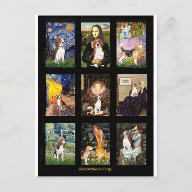 Carte Postale Célèbre Art Beagle Comp 1 (Devant)