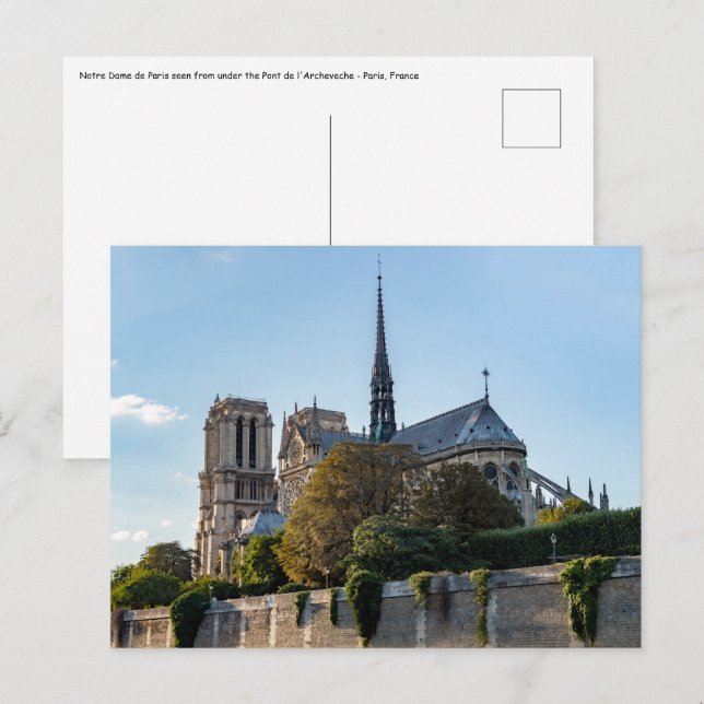 Carte Postale Célèbre Cathédrale Notre Dame de Paris - France (Devant / Derrière)