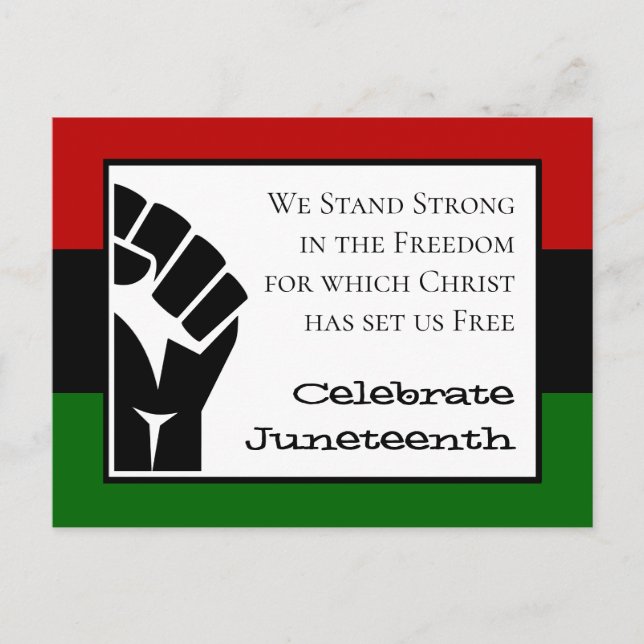 Carte Postale CÉLÉBRER JUNETEENTH vers chrétien personnalisable (Devant)